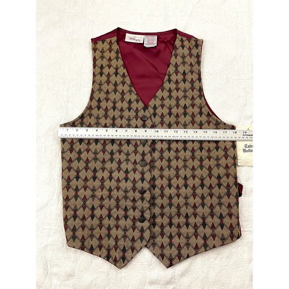VTG Worthington Burgundy Vest MEDIUM | Square Design | NWT Retro 90s Y2K USA - Picture 5 of 12
